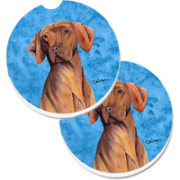 "Caroline's Treasures Blue Vizsla Set of 2 Cup Holder Car Coasters SC9132BUCARC, 2.56, Multicolor"