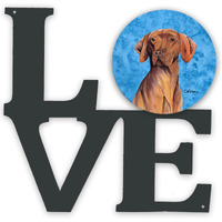 "Caroline's Treasures Blue Vizsla Metal Artwork Love wall-decor, Multicolor"