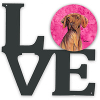 "Caroline's Treasures Pink Vizsla Metal Artwork Love wall-decor, Multicolor"