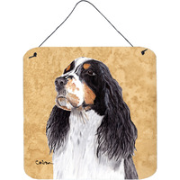 "Caroline's Treasures SC9134DS66 Springer Spaniel Aluminum Metal Wall or Door Hanging Prints, 6 x 6"", Multicolor"
