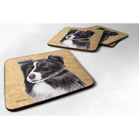 "Caroline's Treasures SC9138FC Border Collie Foam Coasters (Set of 4), 3.5"" H x 3.5"" W, Multicolor"