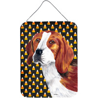 "Caroline's Treasures Beagle Candy Corn Halloween Portrait Wall or Door Hanging Prints, 16"" x 12"", Multicolor"