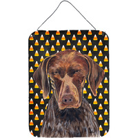 "Caroline's Treasures German Shorthaired Pointer Candy Corn Halloween Wall or Door Hanging Prints, 16"" x 12"", Multicolor"