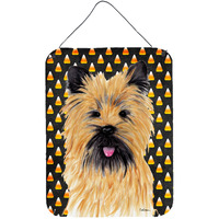 "Caroline's Treasures SC9199DS1216 Cairn Terrier Candy Corn Halloween Portrait Wall or Door Hanging Prints, 16"" x 12"", Multicolor"