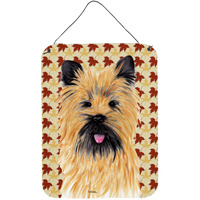 "Caroline's Treasures SC9215DS1216 Cairn Terrier Fall Leaves Portrait Aluminium Metal Wall or Door Hanging Prints, 16"" x 12"", Multicolor"