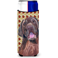 Labrador Chocolate Fall Leaves Portrait Ultra Beverage Insulators for slim cans SC9224MUK