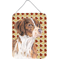 "Caroline's Treasures Brittany Fall Leaves Portrait Aluminium Metal Wall or Door Hanging Prints, 16"" x 12"", Multicolor"