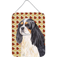 "Caroline's Treasures SC9231DS1216 Cavalier Spaniel Fall Leaves Portrait Wall or Door Hanging Prints, 16"" x 12"", Multicolor"