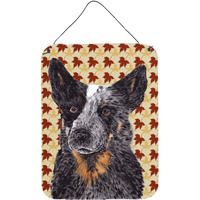 "Caroline's Treasures SC9236DS1216 Australian Cattle Dog Fall Leaves Portrait Wall or Door Hanging Prints, 16"" x 12"", Multicolor"