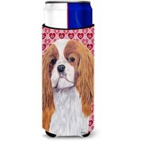 Cavalier Spaniel Hearts Love and Valentine's Day Portrait Ultra Beverage Insulators for slim cans SC9245MUK