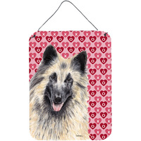 "Caroline's Treasures Belgian Tervuren Hearts Love and Valentine's Day Wall or Door Hanging Prints, 16"" x 12"", Multicolor"