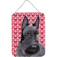 "Caroline's Treasures SC9254DS1216 Scottish Terrier Hearts Love and Valentine's Day Wall or Door Hanging Prints, 16"" x 12"", Multicolor"