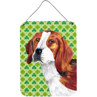"Caroline's Treasures Beagle St. Patrick's Day Shamrock Portrait Wall or Door Hanging Prints, 16"" x 12"", Multicolor"