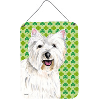 "Caroline's Treasures SC9290DS1216 Westie St. Patrick's Day Shamrock Portrait Wall or Door Hanging Prints, 16"" x 12"", Multicolor"