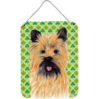 "Caroline's Treasures Cairn Terrier St. Patrick's Day Shamrock Portrait Wall or Door Hanging Prints, 16"" x 12"", Multicolor"