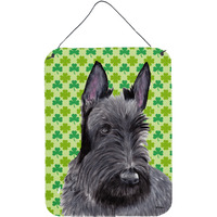 "Caroline's Treasures SC9306DS1216 Scottish Terrier St. Patrick's Day Shamrock Wall or Door Hanging Prints, 16"" x 12"", Multicolor"