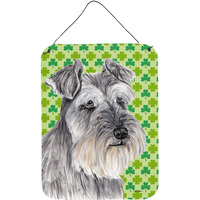 "Caroline's Treasures SC9313DS1216 Schnauzer St. Patrick's Day Shamrock Wall or Door Hanging Print, 16"" x 12"", Multicolor"