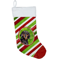 "Caroline's Treasures SC9323-CS Dachshund Candy Cane Holiday Christmas Stocking, 11 x 18"", Multicolor"