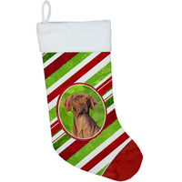 "Caroline's Treasures Vizsla Candy Cane, 11 x 18, Multicolor Christmas, Holiday Stocking, Decoration"