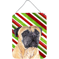 "Caroline's Treasures Mastiff Holiday Christmas Aluminium Metal Wall or Door Hanging Prints, 16"" x 12"", Multicolor"