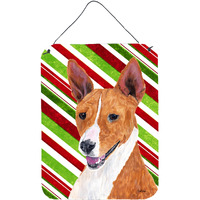 "Caroline's Treasures Basenji Holiday Christmas Aluminium Metal Wall or Door Hanging Prints, 16"" x 12"", Multicolor"