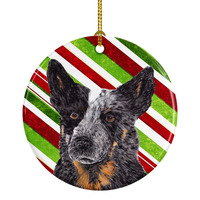 "Caroline's Treasures SC9356-CO1 Australian Cattle Dog Candy Cane Holiday Christmas Ceramic Ornament, Multicolor"