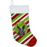 "Caroline's Treasures SC9356-CS Australian Cattle Dog Candy Cane Holiday Christmas Stocking, 11 x 18"", Multicolor"
