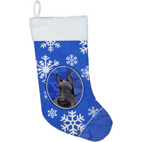 "Caroline's Treasures SC9386-CS Scottish Terrier Winter Snowflakes Christmas Stocking, 11 x 18"", Multicolor"