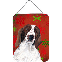 "Caroline's Treasures Welsh Springer Spaniel Red Snowflakes Christmas Metal Wall Door Hanging Prints, 16"" x 12"", Multicolor"