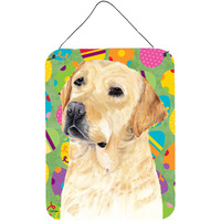 "Caroline's Treasures SC9456DS1216 Labrador Easter Eggtravaganza Aluminium Metal Wall or Door Hanging Prints, 16"" x 12"", Multicolor"
