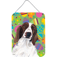 "Caroline's Treasures Welsh Springer Spaniel Easter Eggtravaganza Wall or Door Hanging Prints, 16"" x 12"", Multicolor"