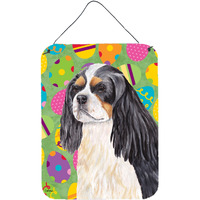 "Caroline's Treasures SC9471DS1216 Cavalier Spaniel Easter Eggtravaganza Wall or Door Hanging Prints, 16"" x 12"", Multicolor"