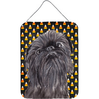 "Caroline's Treasures SC9531DS1216 Brussels Griffon Halloween Candy Corn Wall or Door Hanging Prints, 16"" x 12"""