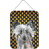 "Caroline's Treasures Chinese Crested Halloween Candy Corn Wall or Door Hanging Prints, 16"" x 12"""