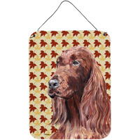 "Caroline's Treasures Irish Setter Fall Leaves Aluminium Metal Wall or Door Hanging Prints, 16"" x 12"""