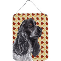 "Caroline's Treasures SC9540DS1216 Cocker Spaniel Fall Leaves Aluminium Metal Wall or Door Hanging Prints, 16"" x 12"""