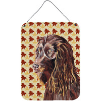 "Caroline's Treasures Boykin Spaniel Fall Leaves Aluminium Metal Wall or Door Hanging Prints, 16"" x 12"""