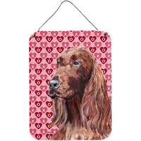 "Caroline's Treasures Irish Setter Valentine's Love Aluminium Metal Wall or Door Hanging Prints, 16"" x 12"""