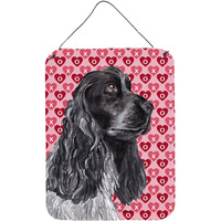 "Caroline's Treasures SC9554DS1216 Cocker Spaniel Valentine's Love Aluminium Metal Wall or Door Hanging Prints, 16"" x 12"""