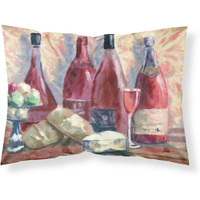 "Caroline's Treasures Wine and Cheese by David Smith Fabric Standard Pillowcase SDSM0127PILLOWCASE, Multicolor"