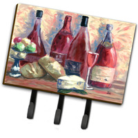 "Caroline's Treasures SDSM0127TH68 Wine and Cheese by David Smith Leash or Key Holder, Large, Multicolor"