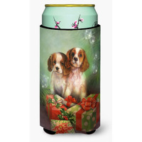 "Caroline's Treasures Cavalier Spaniels and Christmas Presents Tall Boy Koozie Hugger, Multicolor"