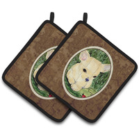 "Caroline's Treasures Chihuahua Pair of Pot Holders SS1010PTHD, 7.5HX7.5W, Multicolor"