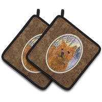 "Caroline's Treasures Norwich Terrier Pair of Pot Holders SS1012PTHD, 7.5HX7.5W, Multicolor"