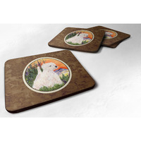 "Caroline's Treasures SS1013FC Westie Foam Coasters (Set of 4), 3.5"" H x 3.5"" W, Multicolor"