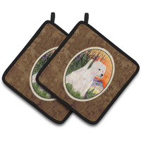 "Caroline's Treasures Westie Pair of Pot Holders SS1013PTHD, 7.5HX7.5W, Multicolor"