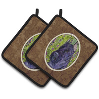 "Caroline's Treasures Scottish Terrier Pair of Pot Holders SS1018PTHD, 7.5HX7.5W, Multicolor"