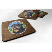"Caroline's Treasures SS1026FC Rottweiler Foam Coasters (Set of 4), 3.5"" H x 3.5"" W, Multicolor"