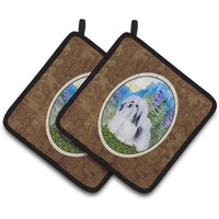 "Caroline's Treasures Havanese Pair of Pot Holders SS1034PTHD, 7.5HX7.5W, Multicolor"