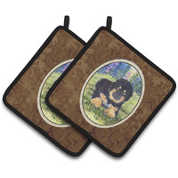 "Caroline's Treasures Tibetan Mastiff Pair of Pot Holders SS1037PTHD, 7.5HX7.5W, Multicolor"